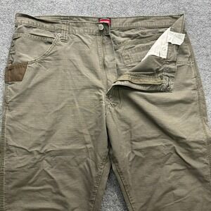 Wrangler Pants Mens Size 40x32 Olive Full Length Cargo Cotton Carpenter Workwear